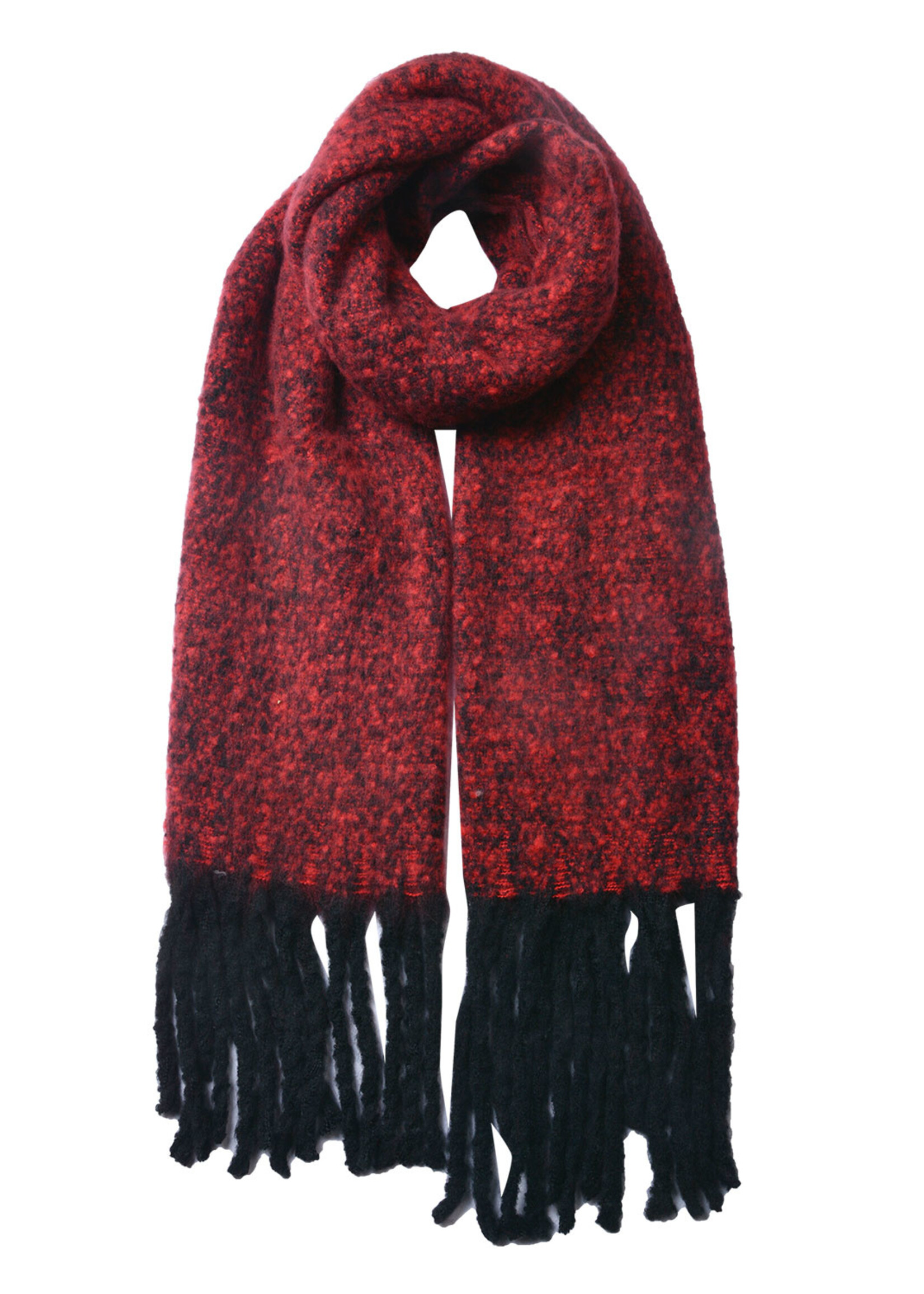 Clayre & Eef Sjaal 50*180 cm bordeaux MLSC0338BU