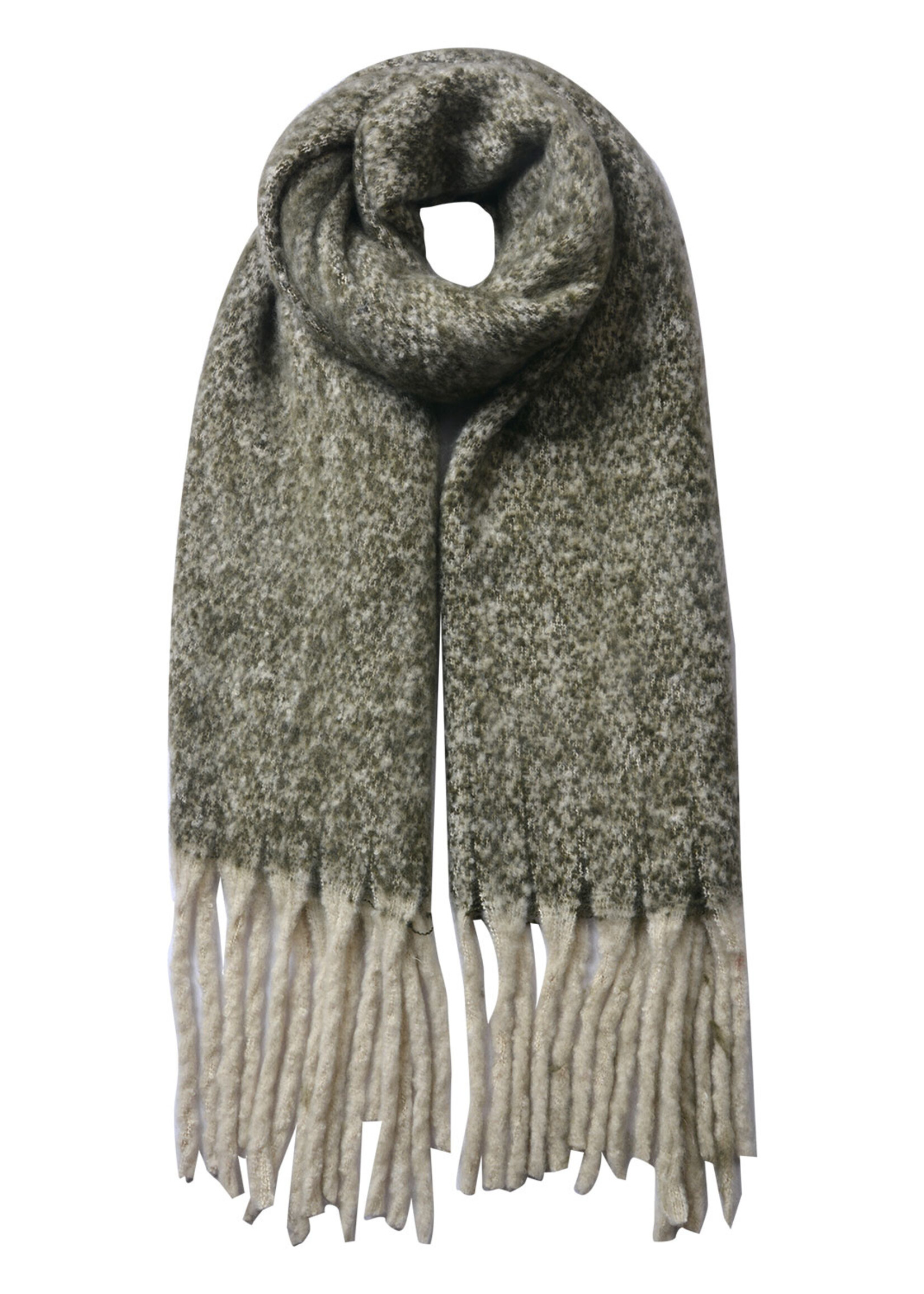 Clayre & Eef Écharpe 50*180 cm vert MLSC0338DGR