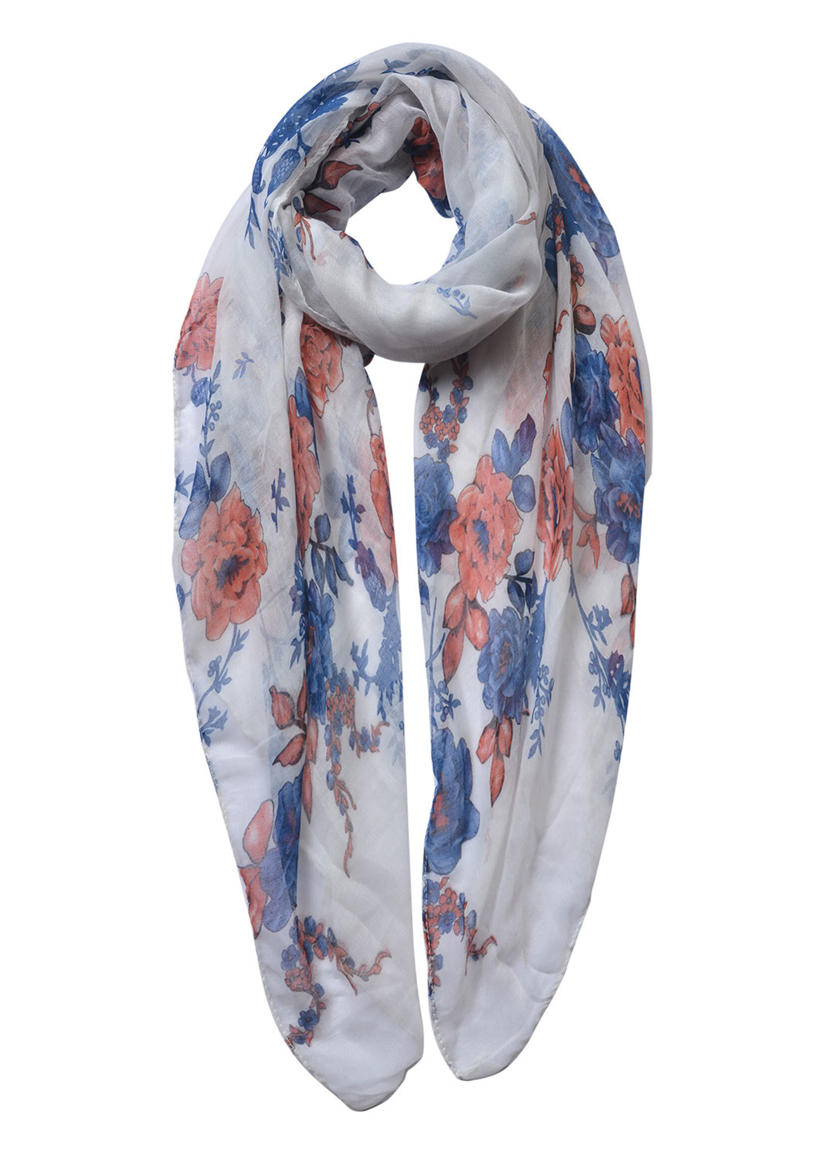 Clayre & Eef Écharpe 80*180 cm bleu MLSC0439BL