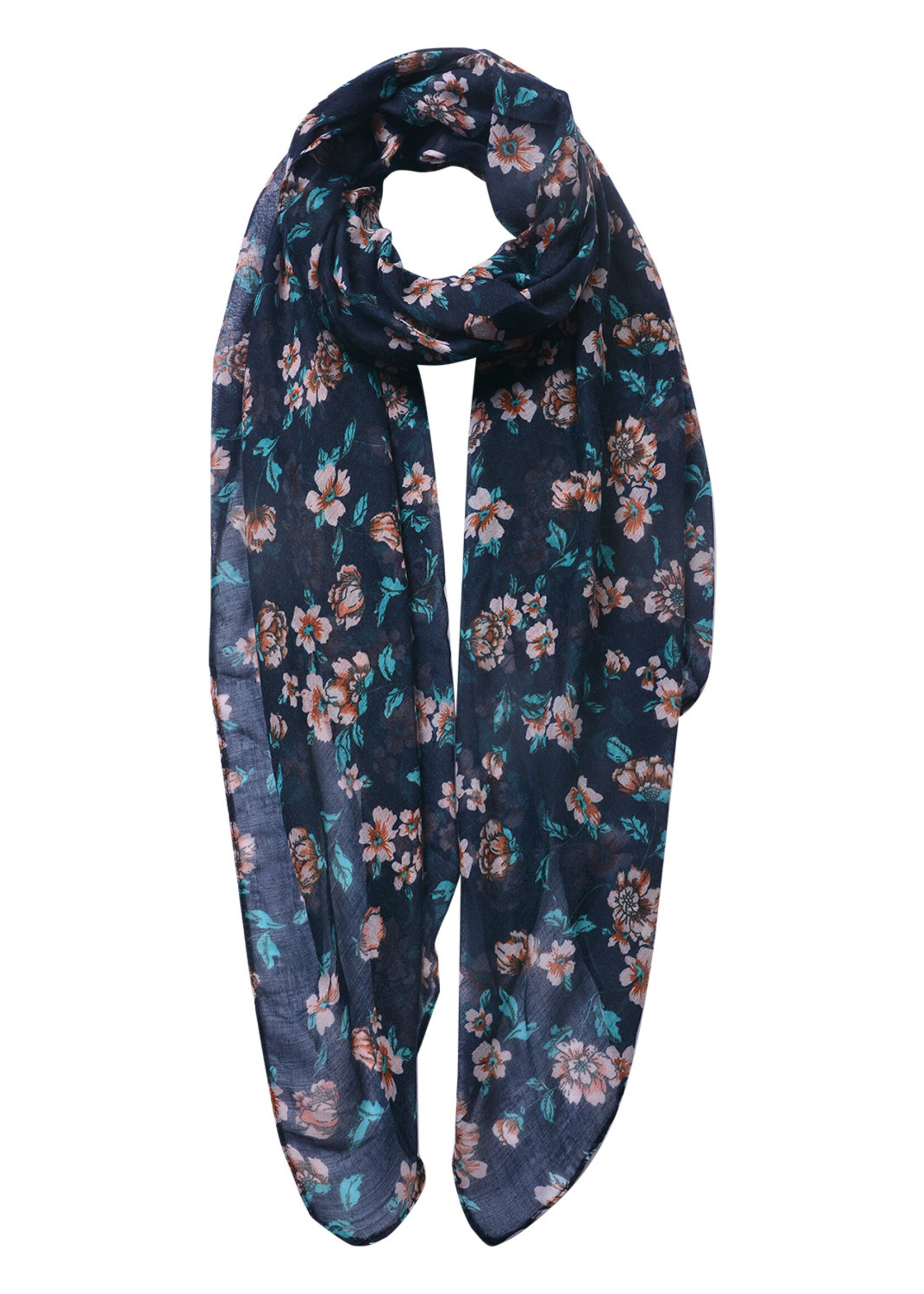 Clayre & Eef Sjaal 80*180 cm blauw MLSC0446BL