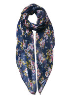 Clayre & Eef Écharpe 80*180 cm bleu MLSC0448BL