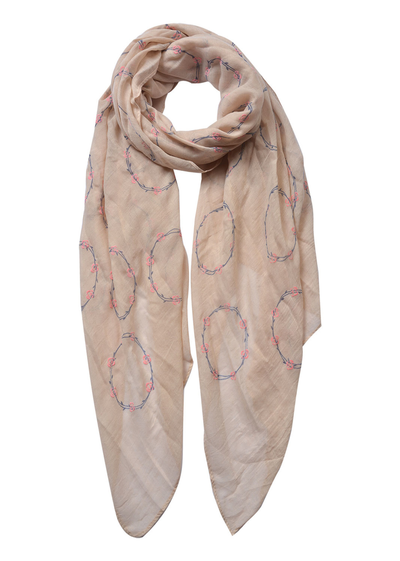 Clayre & Eef Écharpe 70*180 cm beige MLSC0452N