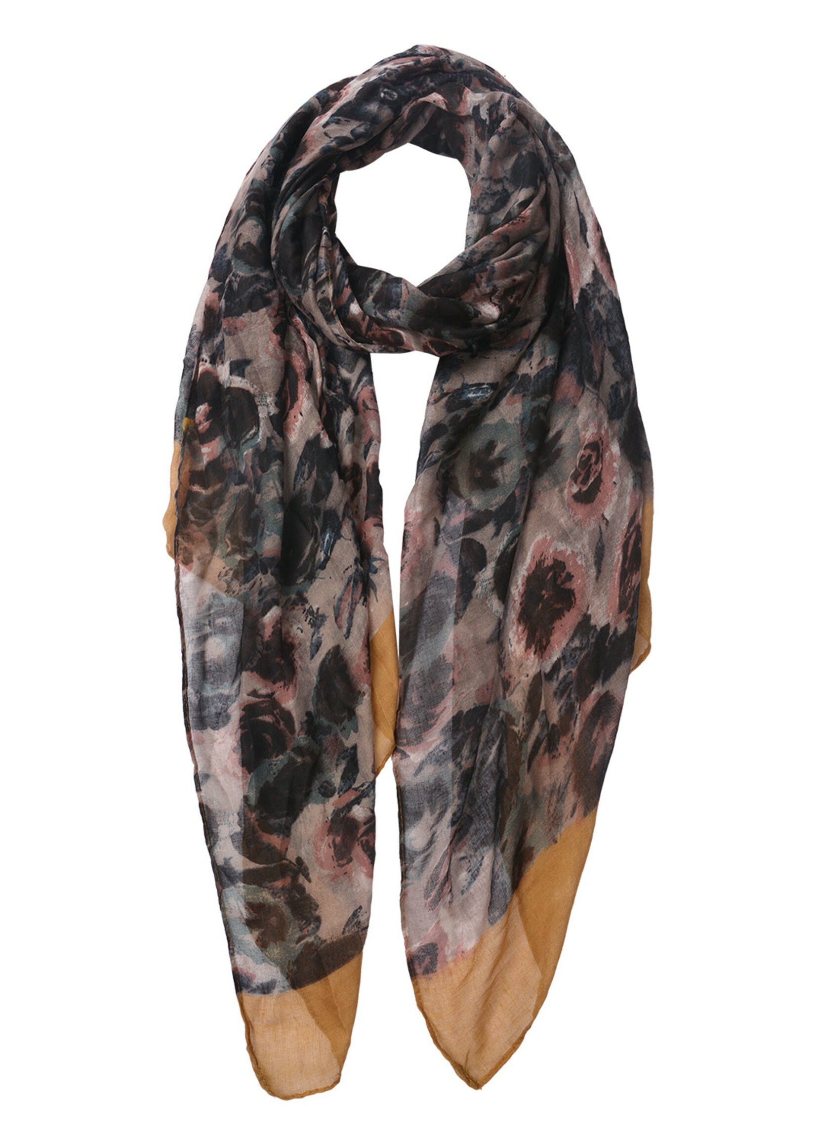 Clayre & Eef Sjaal 80*180 cm geel MLSC0456Y