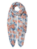 Clayre & Eef Sjaal 80*180 cm blauw MLSC0464BL