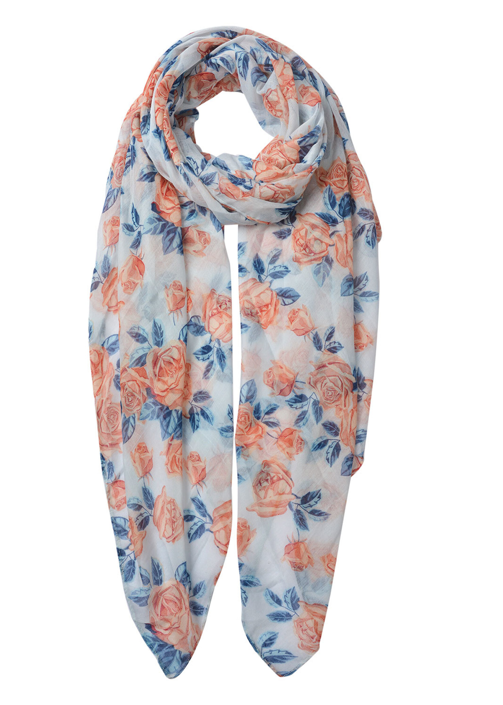 Clayre & Eef Sjaal 80*180 cm blauw MLSC0464BL