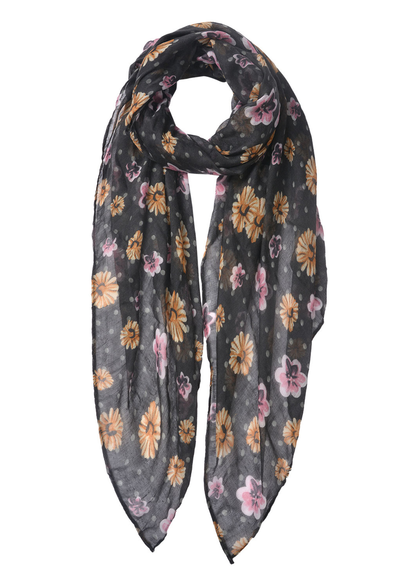 Clayre & Eef Écharpe 80*180 cm noir MLSC0474Z