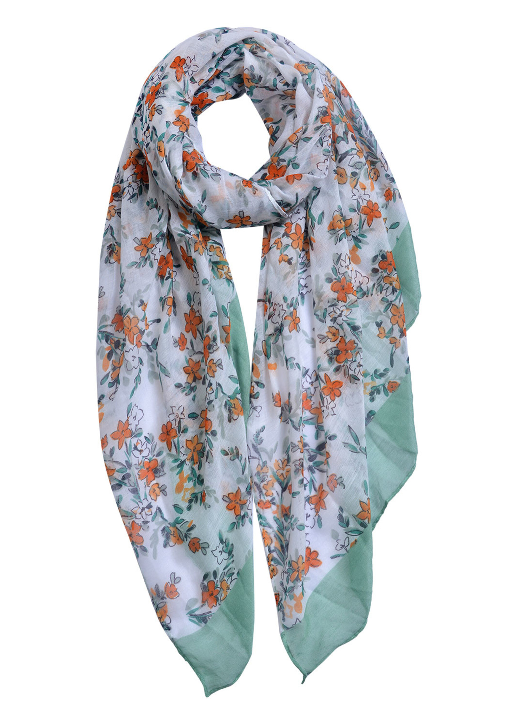 Clayre & Eef Écharpe 80*180 cm vert MLSC0477GR