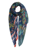 Clayre & Eef Écharpe 80*180 cm bleu MLSC0481BL