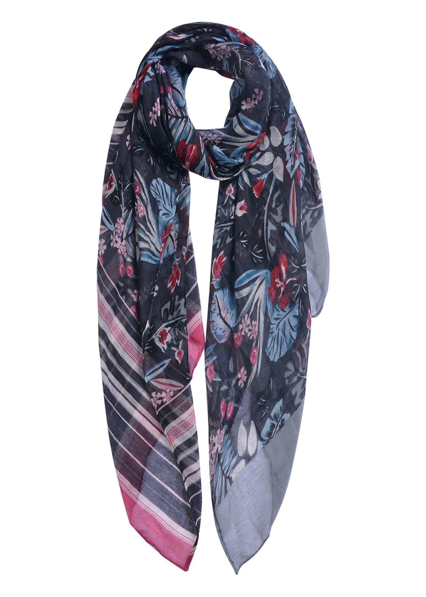 Clayre & Eef Écharpe 80*180 cm gris MLSC0481G