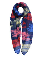 Clayre & Eef Écharpe 80*180 cm bleu MLSC0482BL