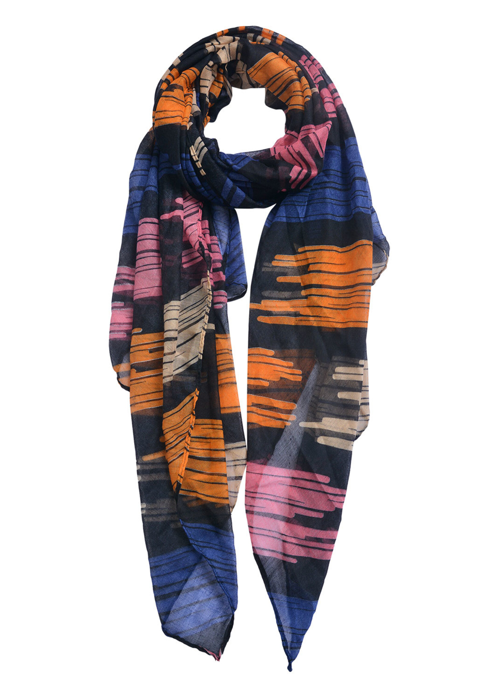 Clayre & Eef Sjaal 80*180 cm zwart MLSC0482Z