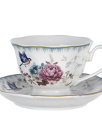 Clayre & Eef Kop en schotel 12*9*7 / Ø 14*2 cm / 220 ml PIRKS