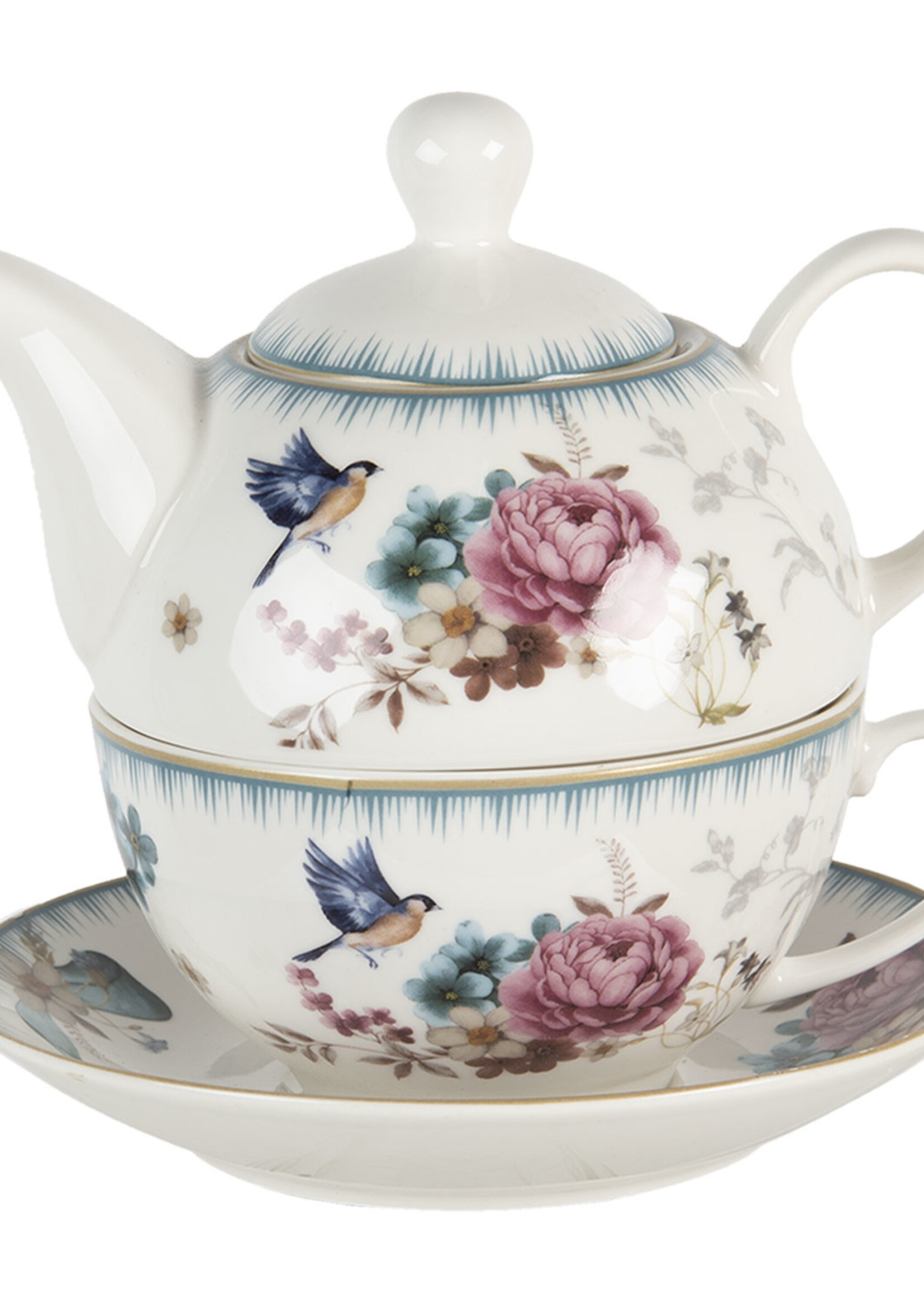 Clayre & Eef Tea for one  Ø16*15*15 cm / 460 ml PIRTEFO