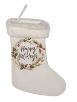 Clayre & Eef Décoration chaussette de Noel 21*1*28 cm XD0080