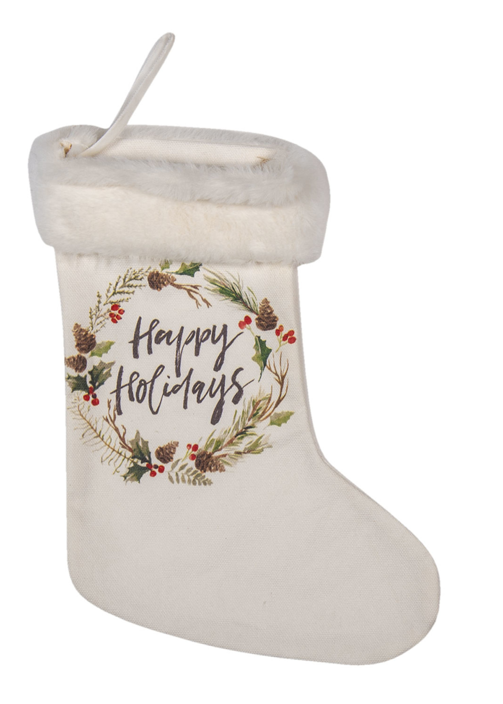 Clayre & Eef Décoration chaussette de Noel 21*1*28 cm XD0080