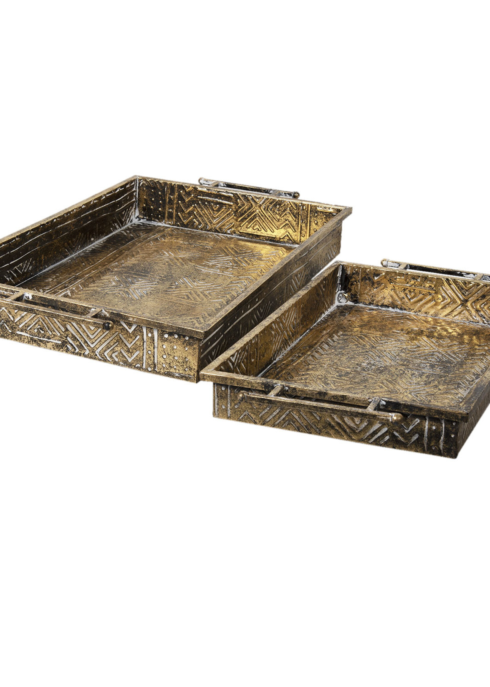 Clayre & Eef Plateau (set 2) 63*36*7 / 52*29*5 cm 5Y0923