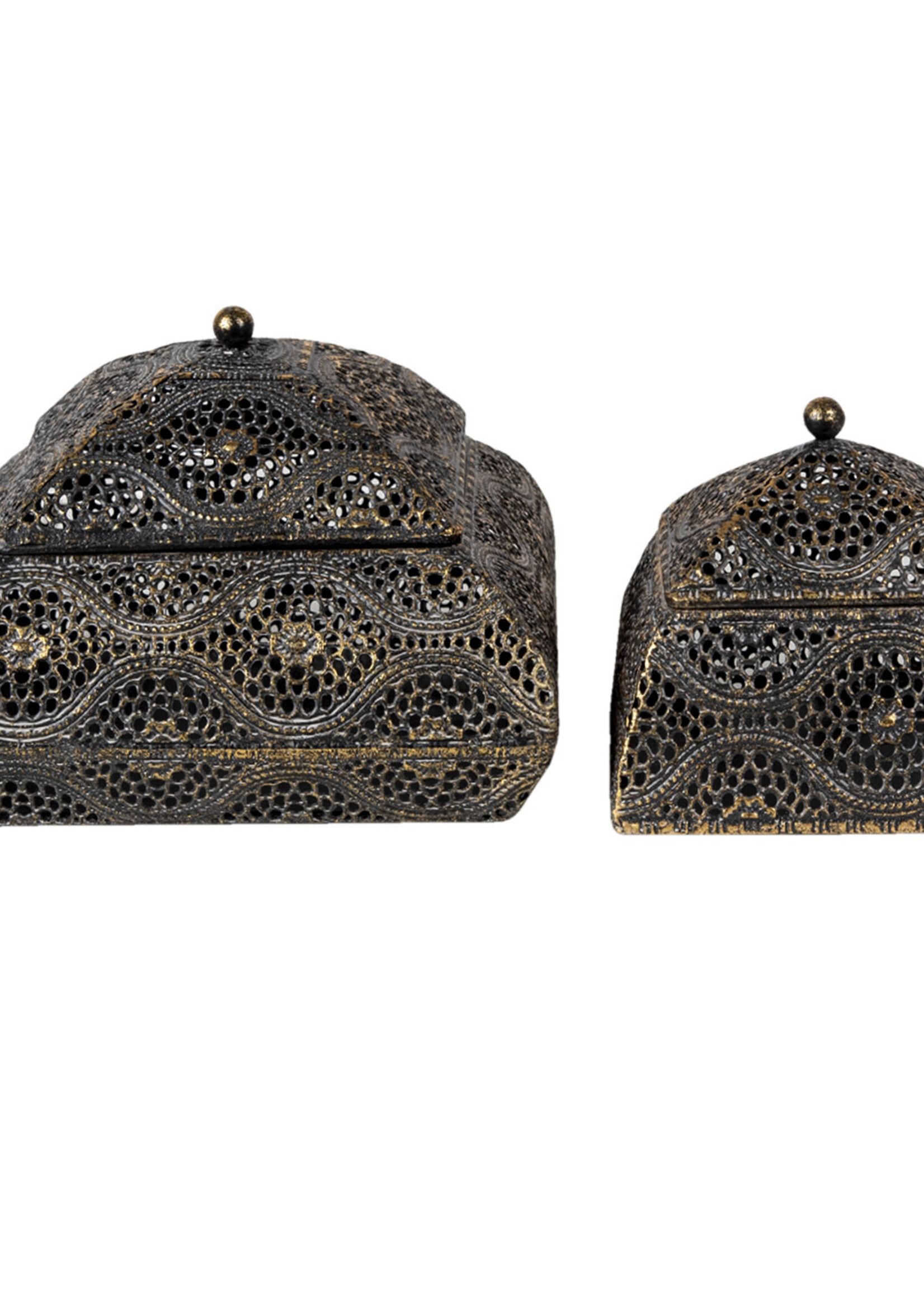 Clayre & Eef Doosjes (2) 22*22*13 / 14*14*12 cm 6Y4494