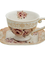 Clayre & Eef Tasse et soucoupe 12*9*7 / 14*15*1 cm / 200 ml 6CE1271