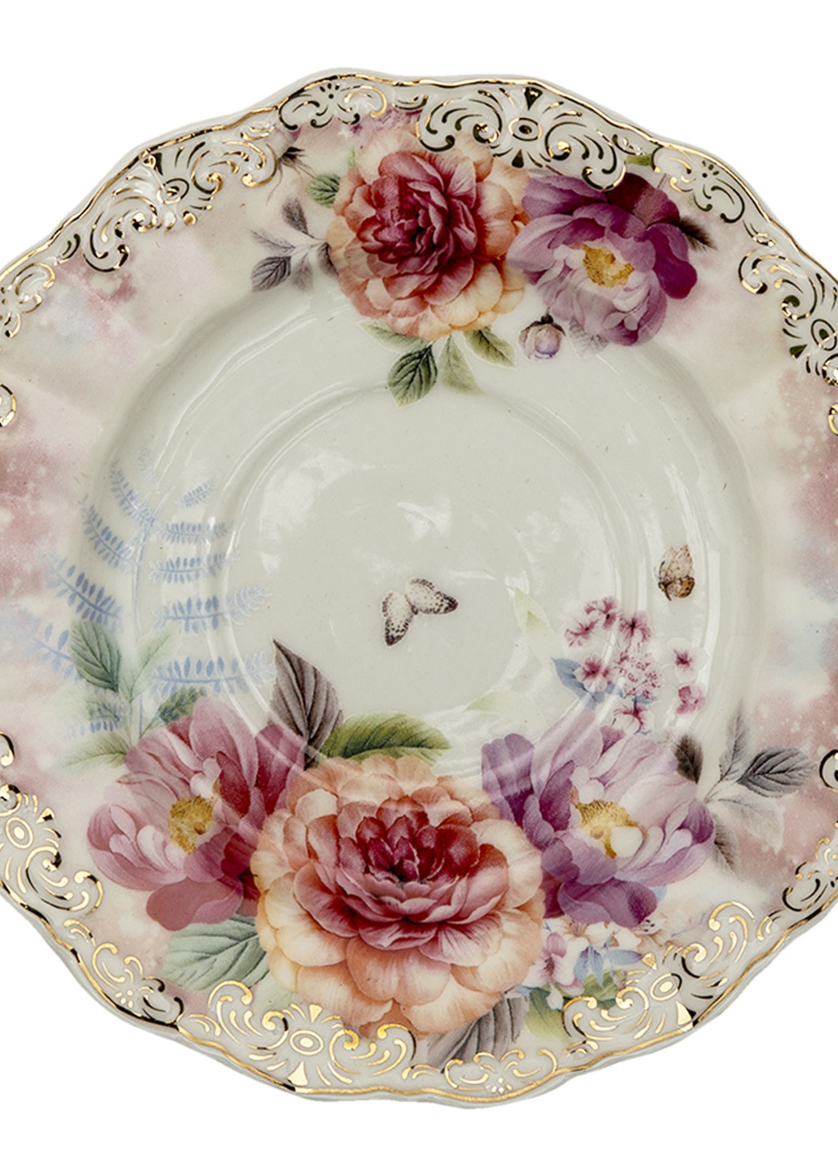 Clayre & Eef Kop en schotel 12*9*8 / Ø 15*1 cm / 200 ml 6CE1273