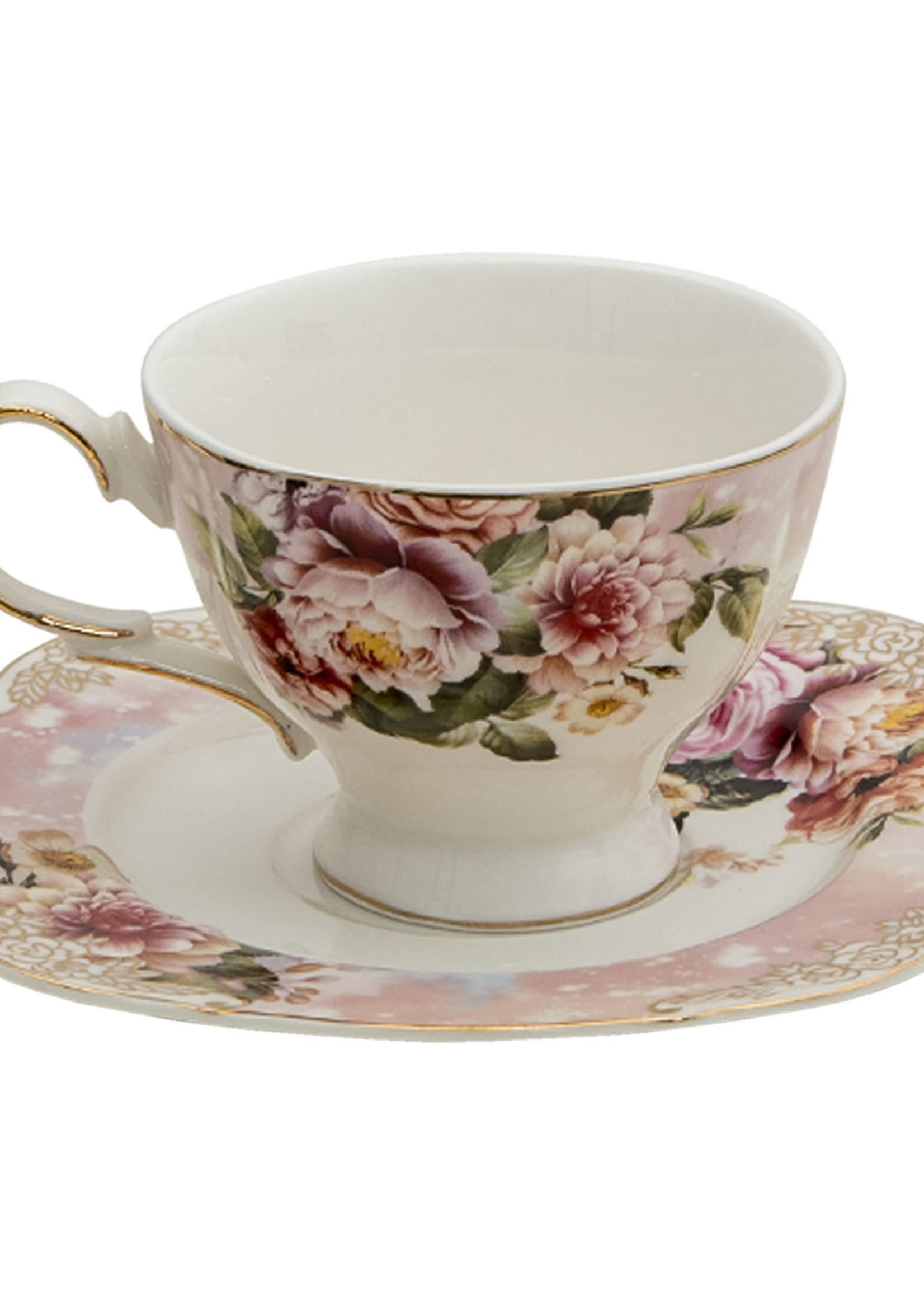 Clayre & Eef Tasse et soucoupe 12*9*7 / Ø 15*1 cm / 200 ml 6CE1274