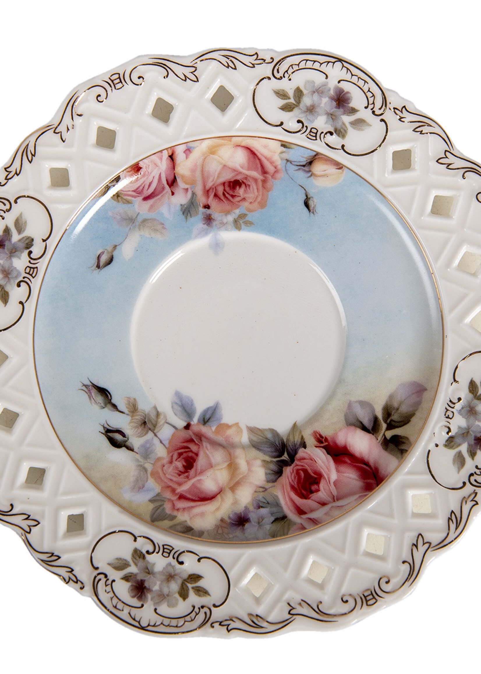 Clayre & Eef Tasse et soucoupe 13*10*7 / Ø 15*1 cm / 200 ml 6CE1272