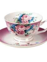 Clayre & Eef Tasse et soucoupe 12*10*6 / Ø 15*2 cm / 200 ml 6CE1275