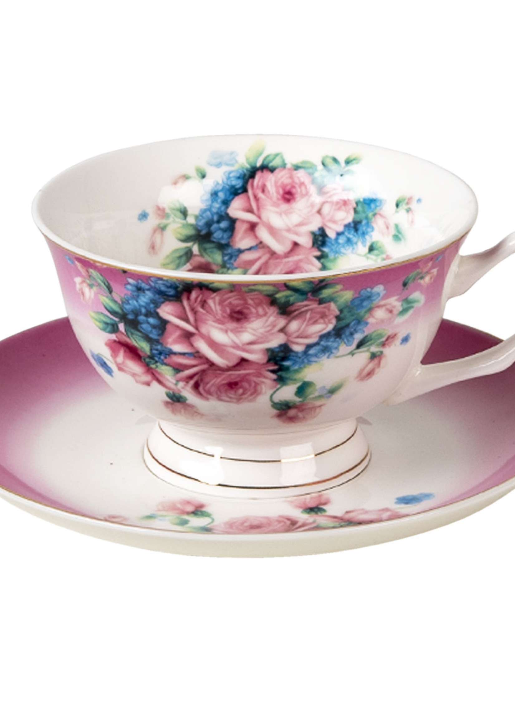 Clayre & Eef Tasse et soucoupe 12*10*6 / Ø 15*2 cm / 200 ml 6CE1275