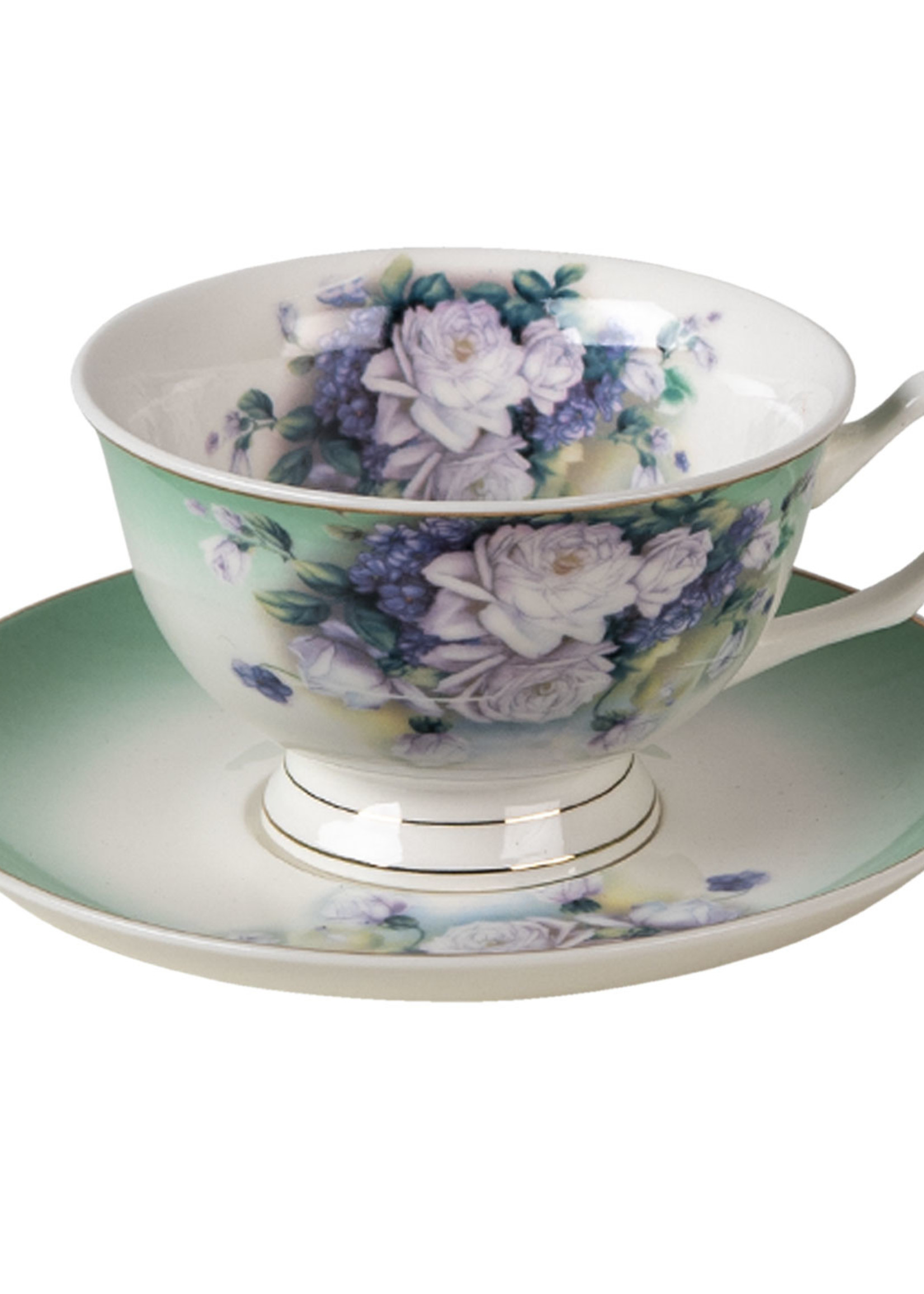 Clayre & Eef Tasse et soucoupe 12*10*6 / Ø 15*2 cm / 200 ml 6CE1276