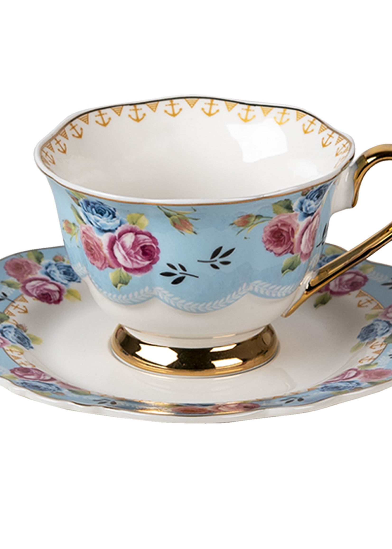 Clayre & Eef Tasse et soucoupe 12*9*7 / Ø 15*2 cm / 160 ml 6CE1278