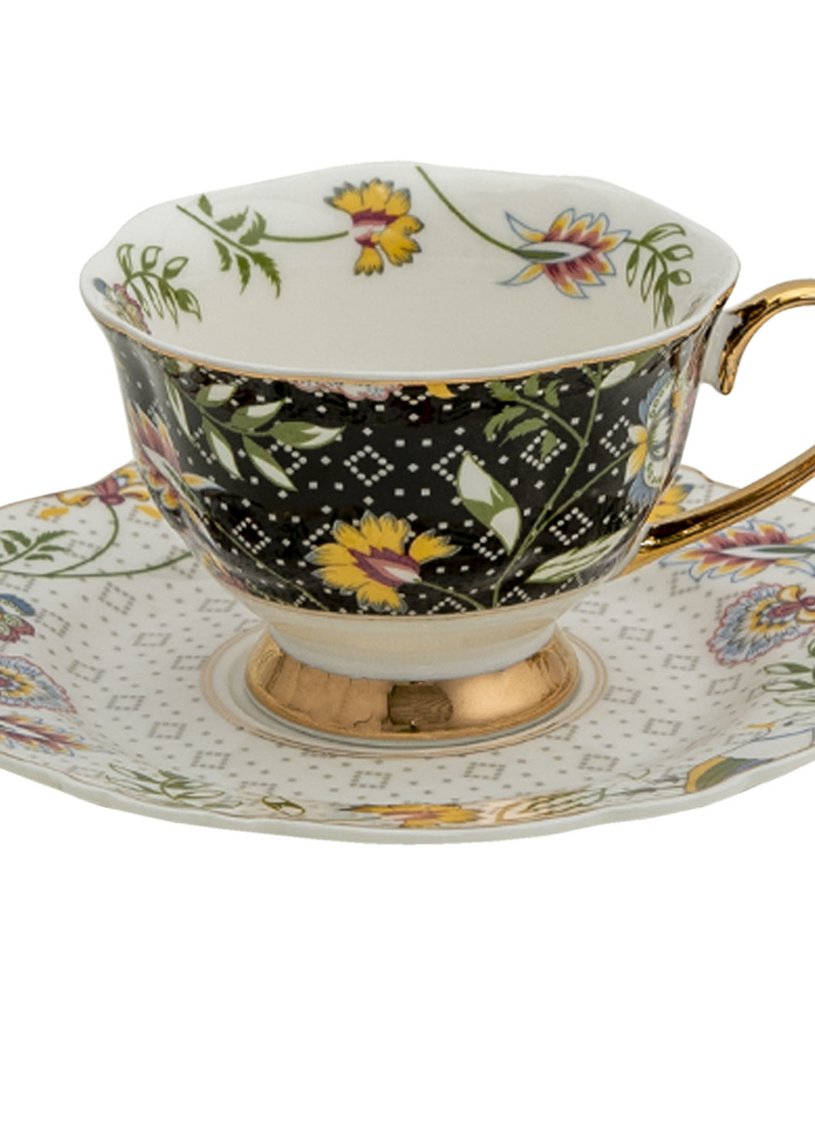 Clayre & Eef Tasse et soucoupe 12*9*6 / Ø 15*2 cm / 200 ml 6CE1283