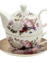 Clayre & Eef Tea for one 17*10*14 cm /Ø 15*2 /400 ml / 250 ml 6CE1288