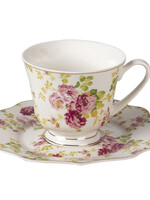 Clayre & Eef Tasse et soucoupe Ø 16*1 / 12* 9*8 cm / 200 ml 6CE1293