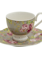 Clayre & Eef Tasse et soucoupe Ø 15*2 / 12*8*7 cm / 200 ml 6CE1294