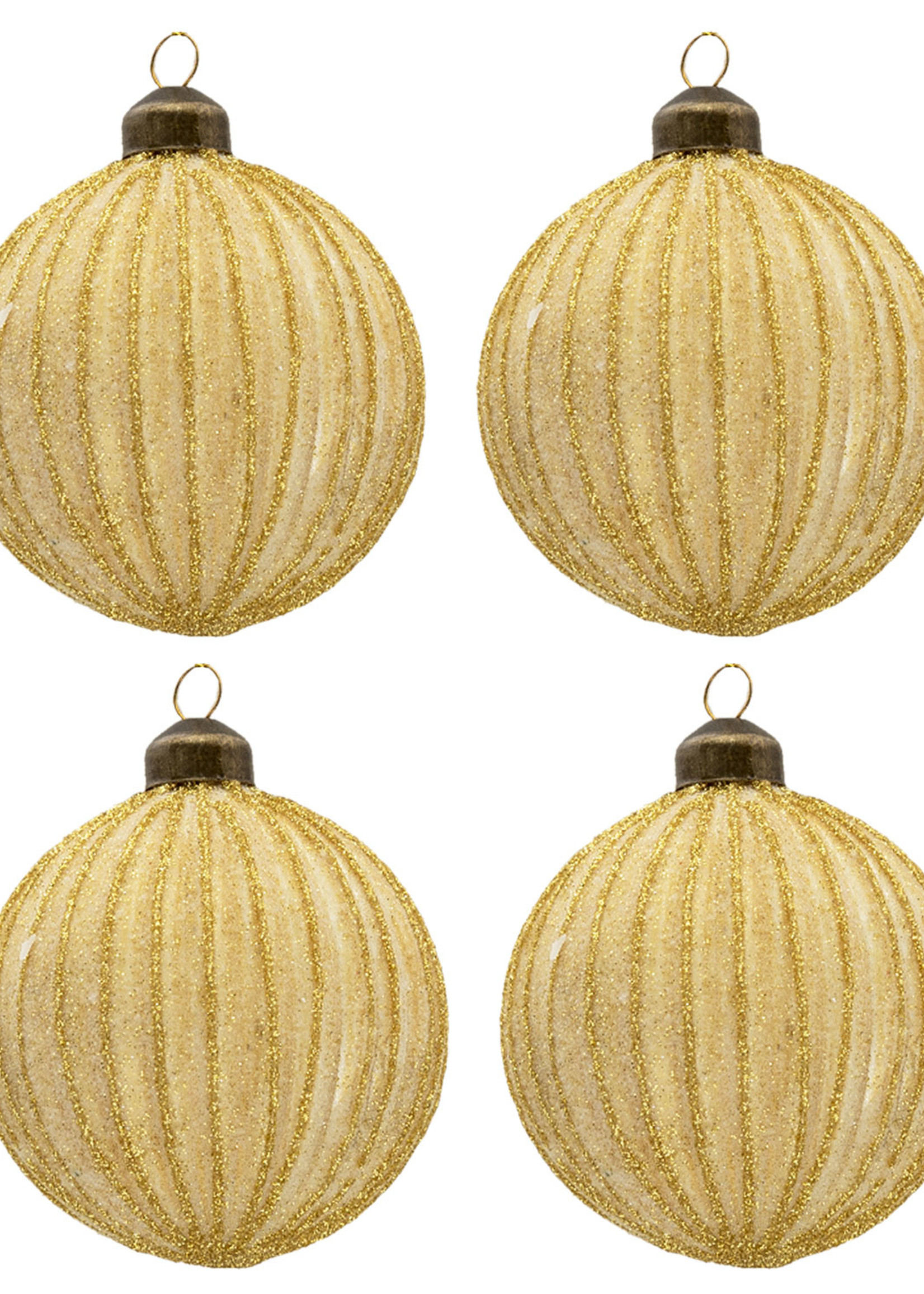 Clayre & Eef Doos kerstballen Ø 8 cm (set 4) 6GL3278