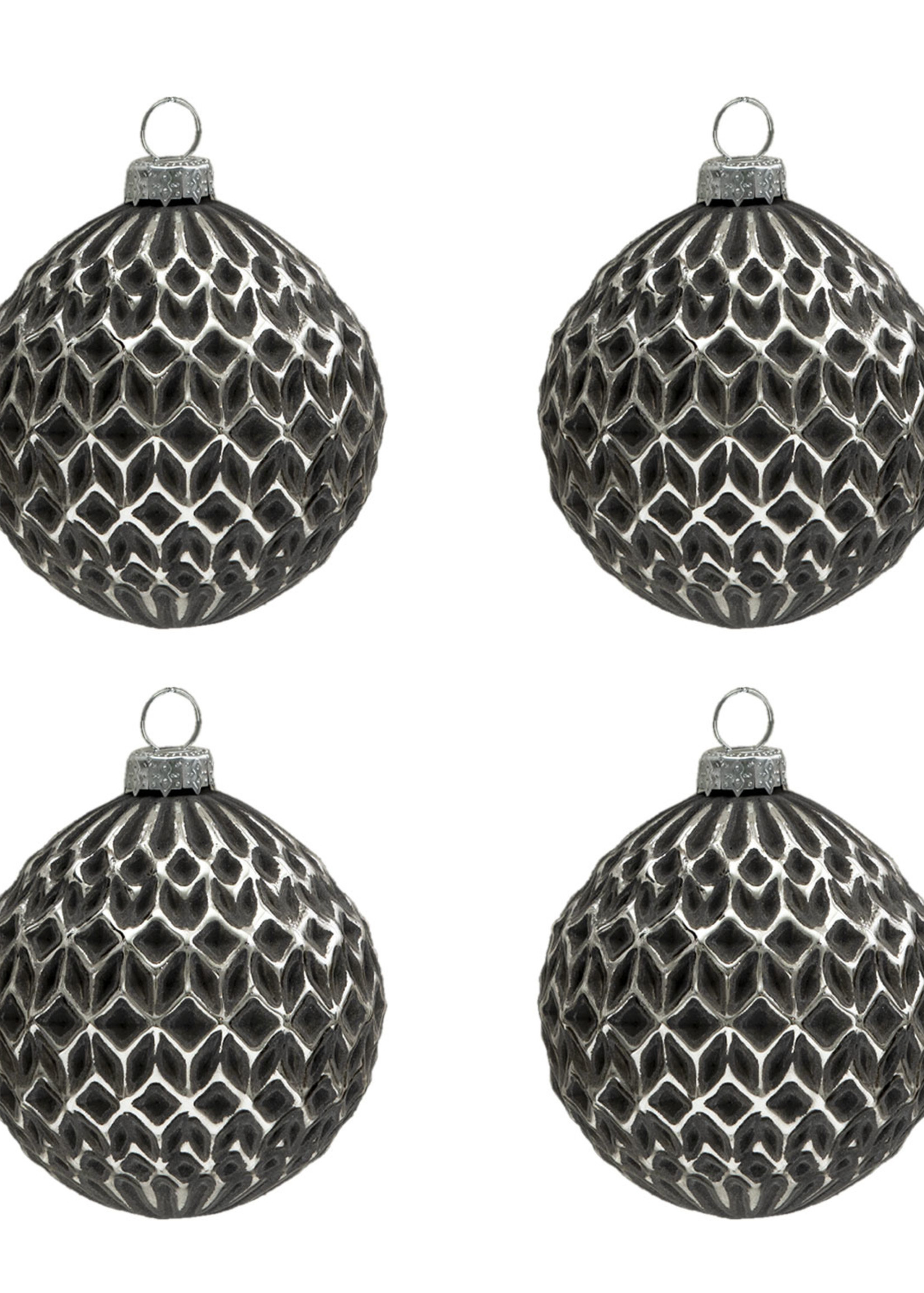 Clayre & Eef Doos kerstballen Ø 8 cm (set 4) 6GL3289