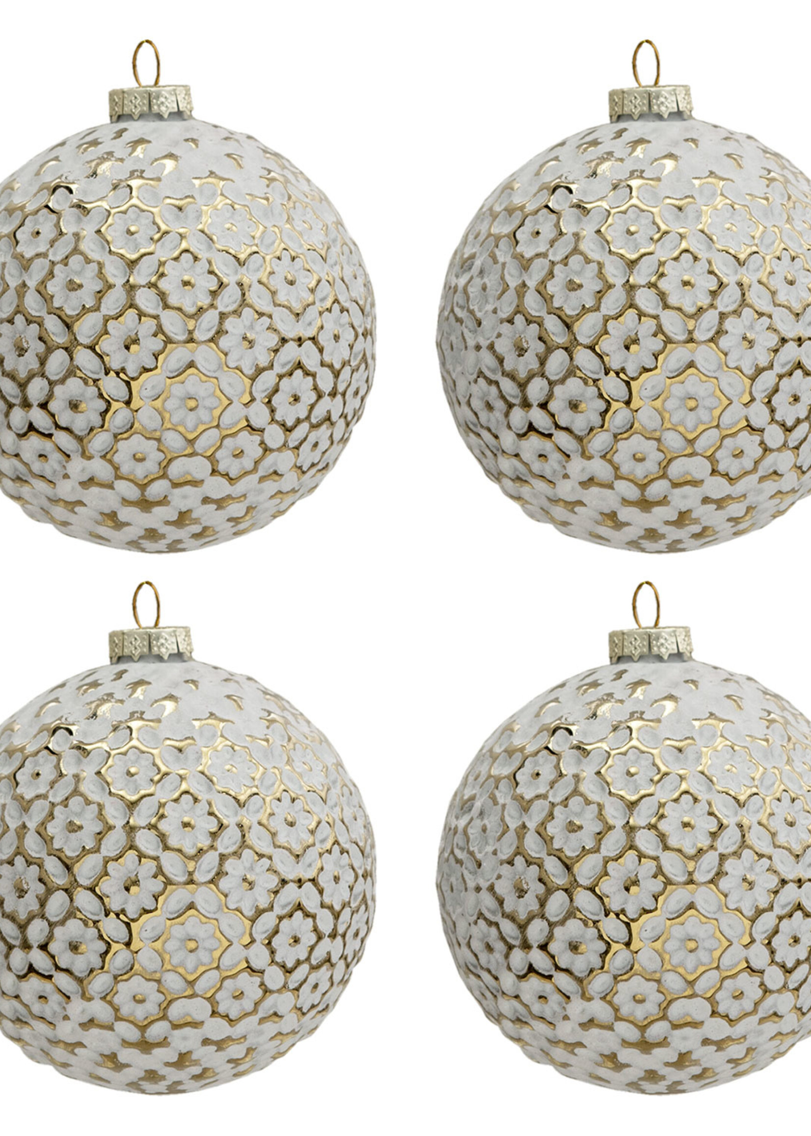 Clayre & Eef Doos kerstballen Ø 10 cm (set 4) 6GL3291