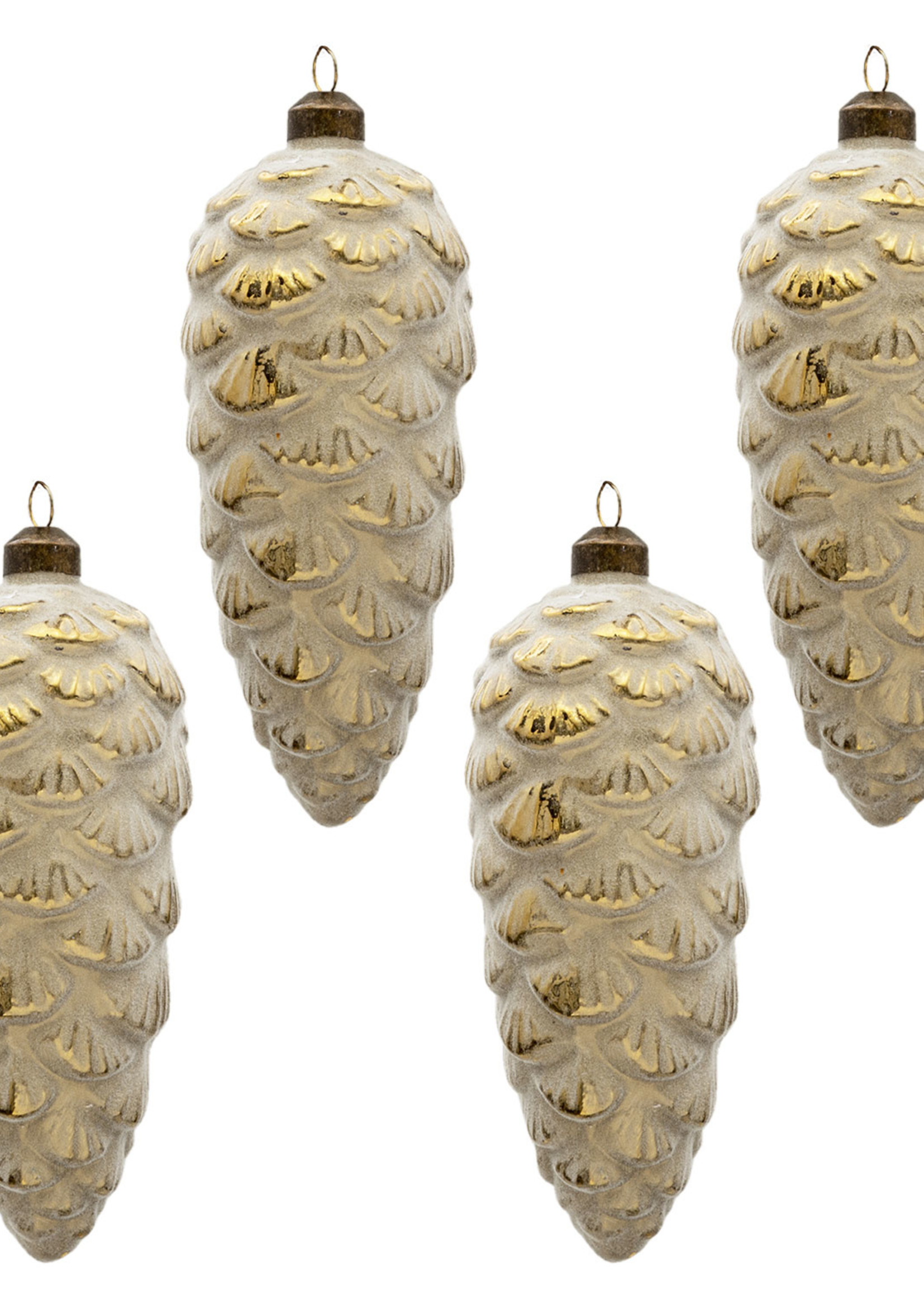 Clayre & Eef Kerstbal 8*18 cm (set 4) 6GL3303