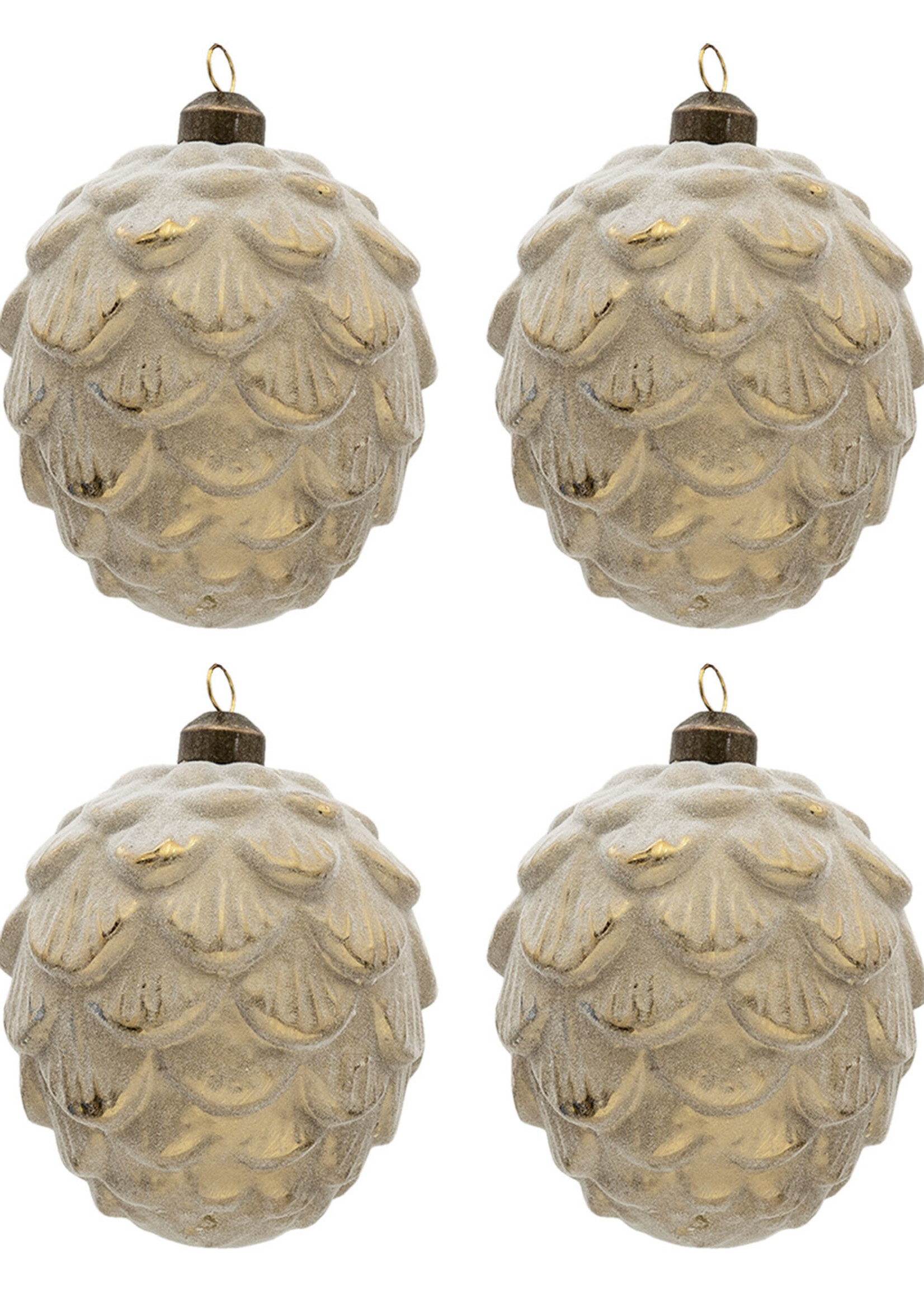 Clayre & Eef Doos kerstballen Ø 8*13 cm (set 4) 6GL3304
