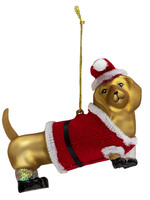 Clayre & Eef Kerstbal hond 11*4*7 cm 6GL3313