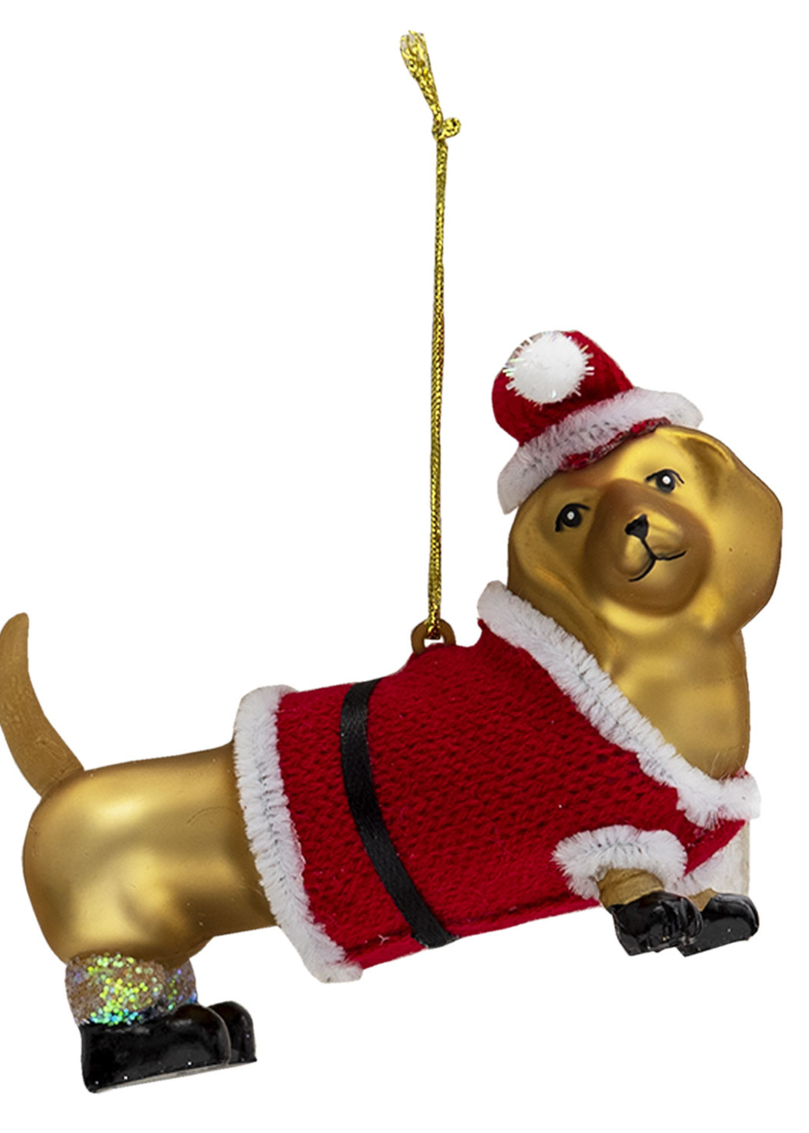 Clayre & Eef Kerstbal hond 11*4*7 cm 6GL3313