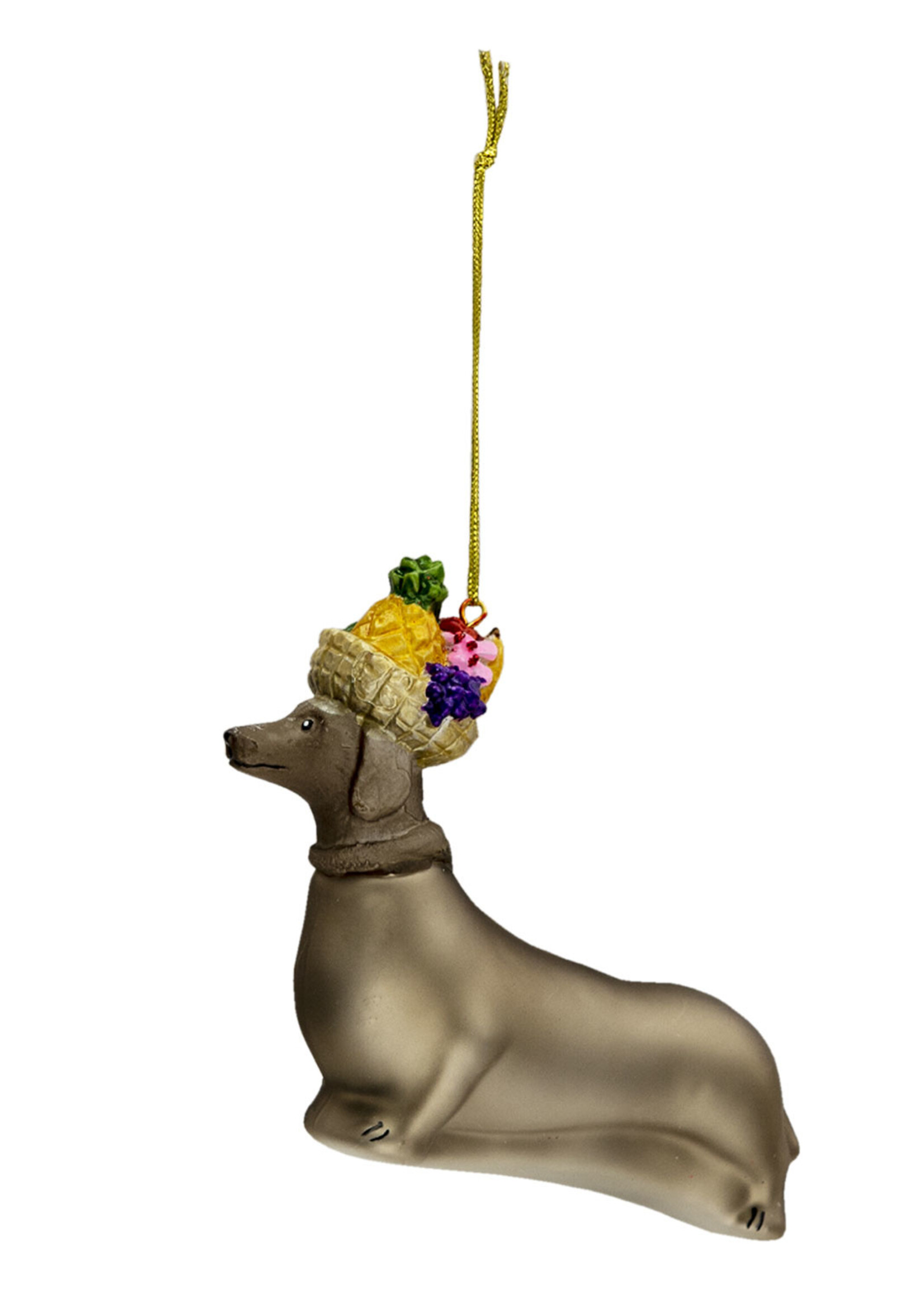 Clayre & Eef Kerstbal hond 11*4*10 cm 6GL3314