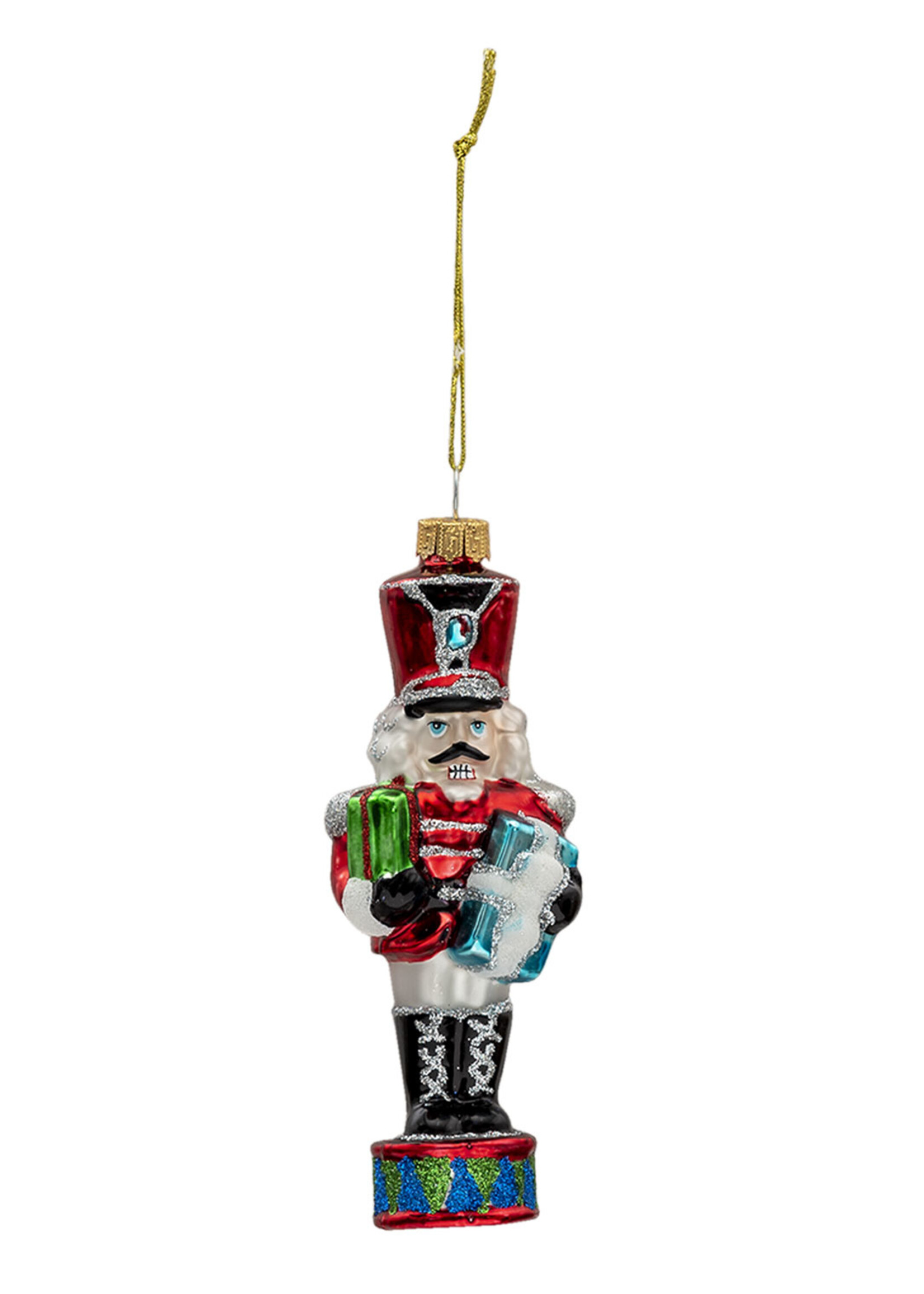 Clayre & Eef Kerstbal notenkraker 5*4*15 cm 6GL3323