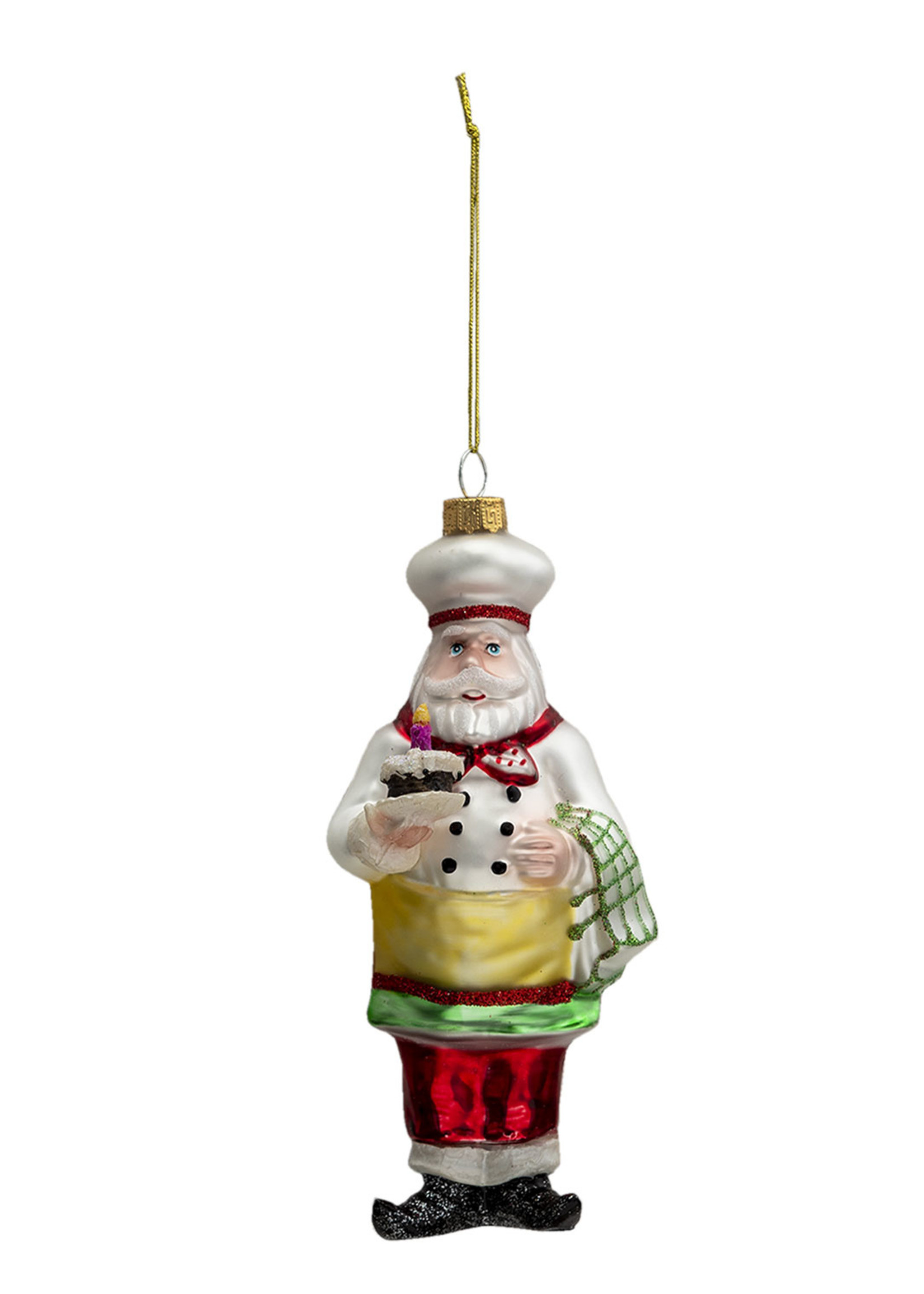 Clayre & Eef Kerstbal kerstman 7*7*17 cm 6GL3324