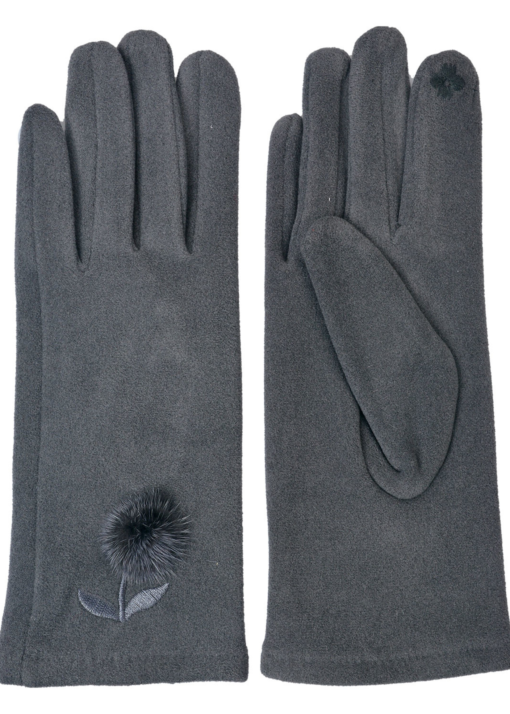 Clayre & Eef Gants 8*24 cm gris JZGL0038