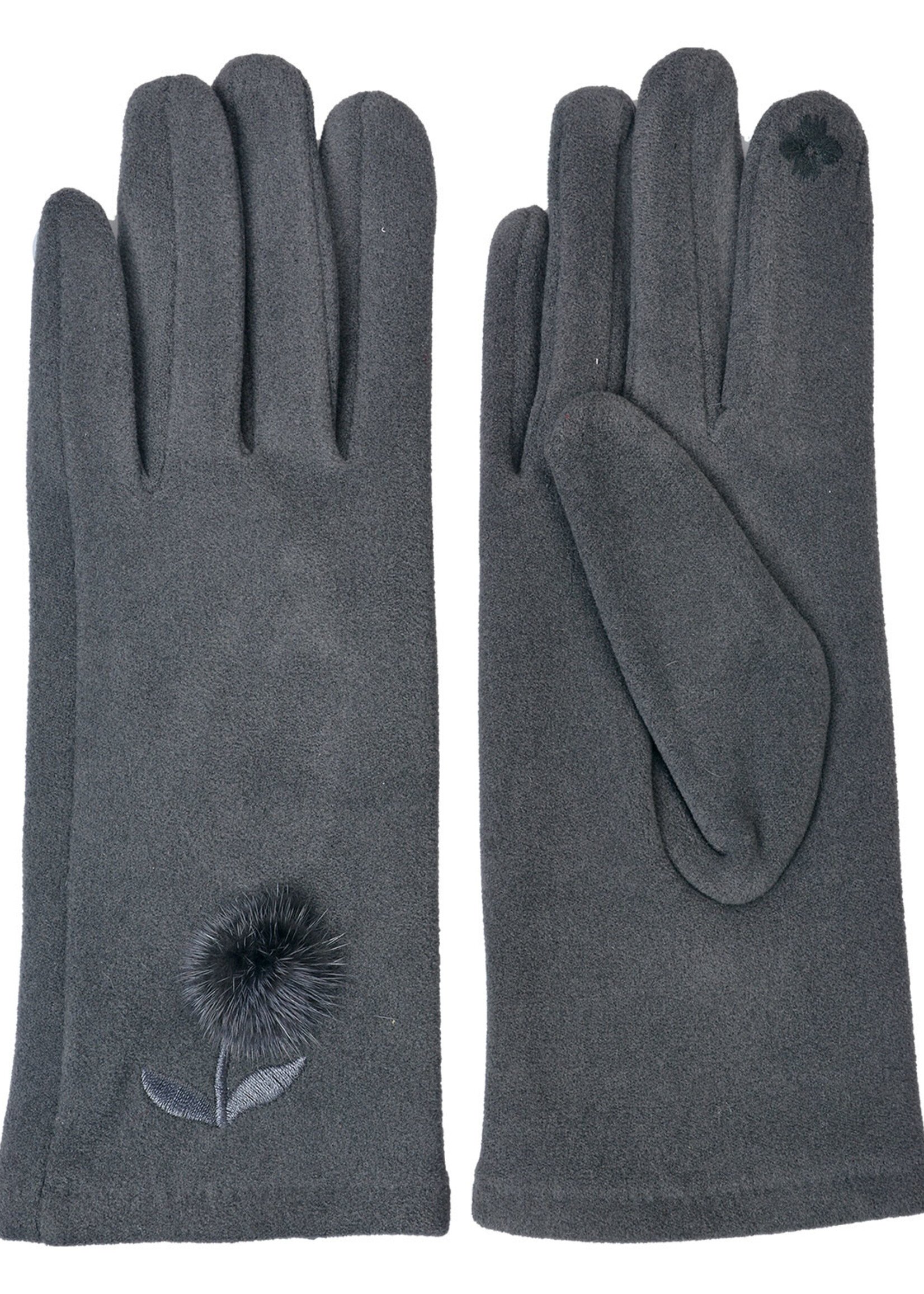Clayre & Eef Handschoenen 8*24 cm grijs JZGL0038