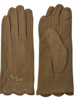 Clayre & Eef Gants 8*24 cm brun JZGL0040