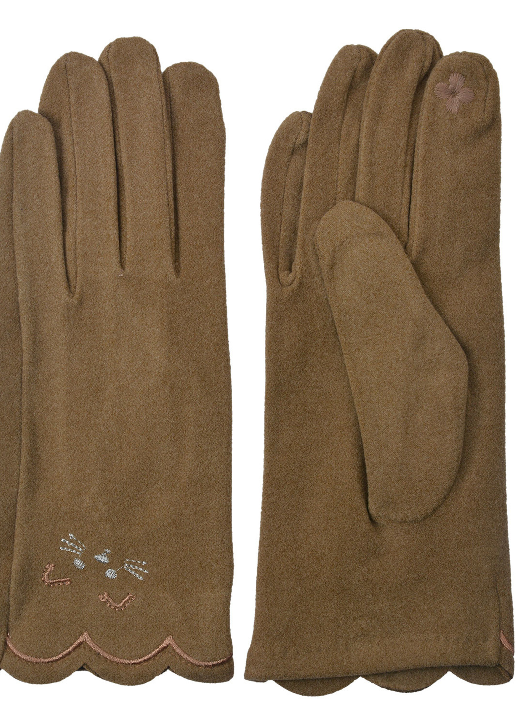 Clayre & Eef Handschoenen 8*24 cm bruin JZGL0040