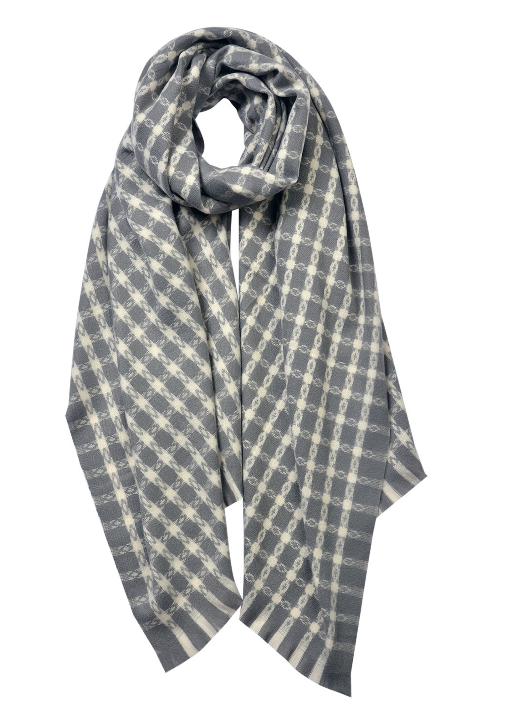 Clayre & Eef Sjaal 68*190 cm grijs JZSC0609G