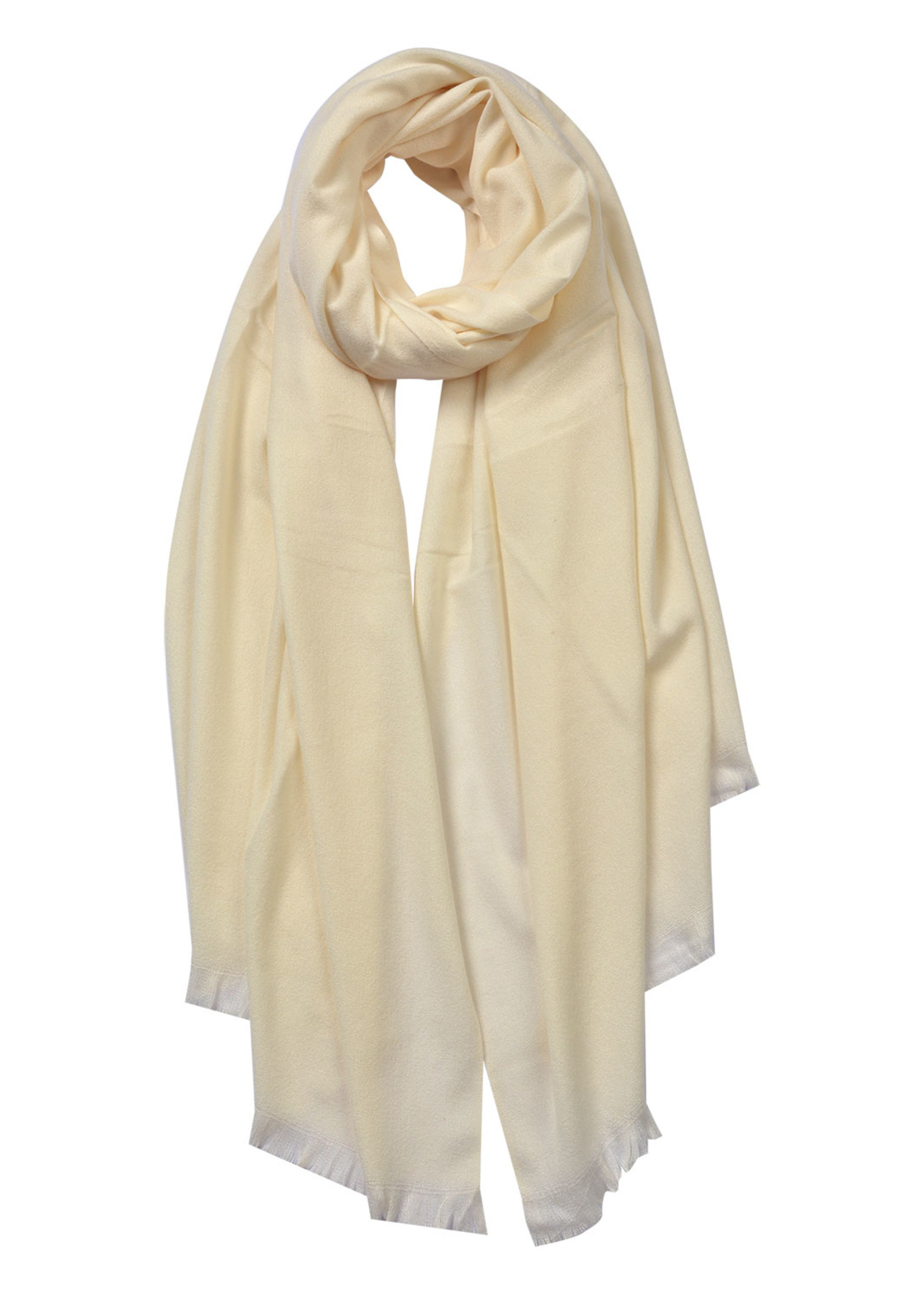 Clayre & Eef Écharpe 70*190 cm blanc JZSC0611W