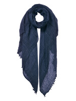 Clayre & Eef Sjaal 100*200 cm blauw JZSC0613BL